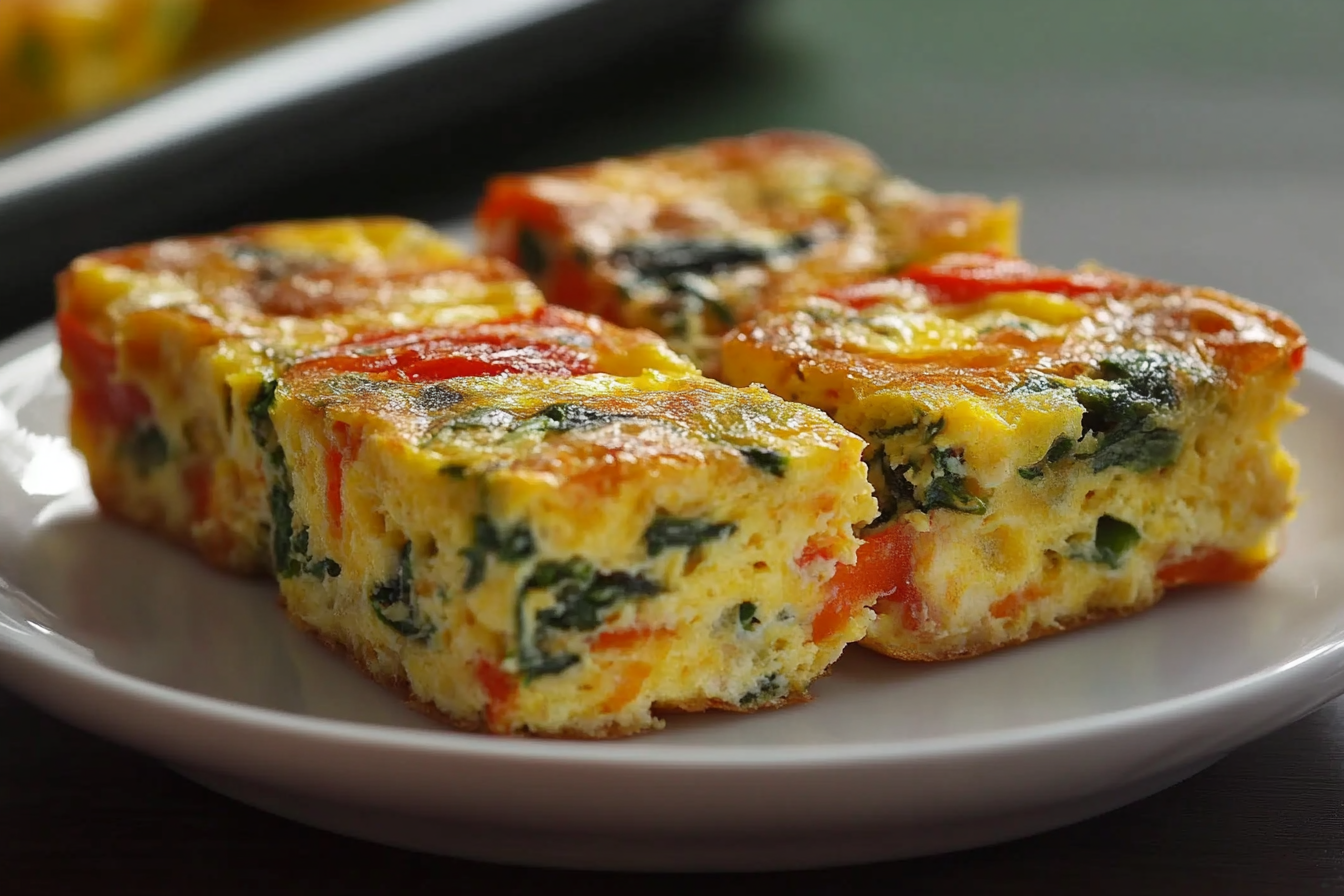 Fluffy frittata cooked with fresh ingredients