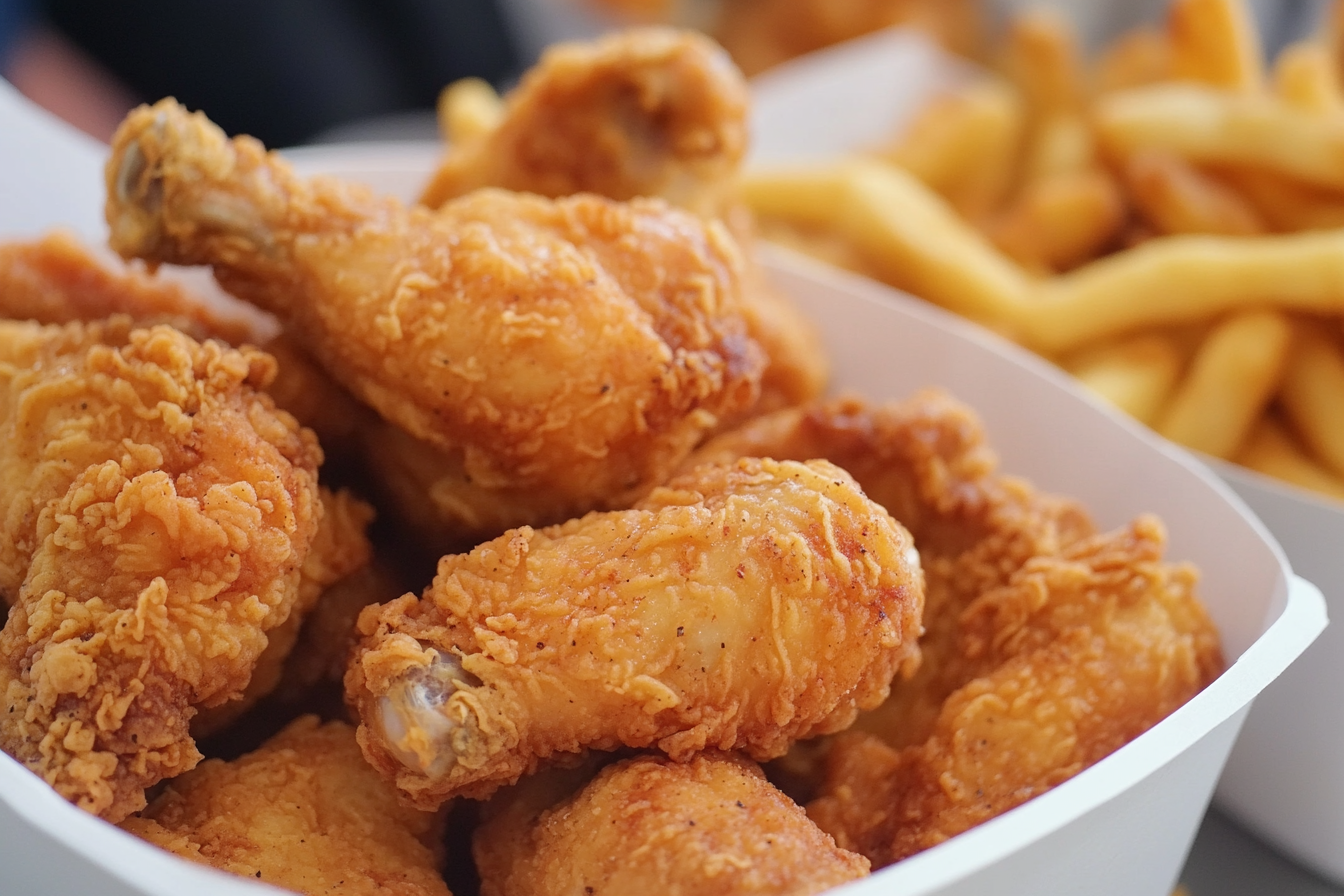 Crispy Tyson chicken fries and fried chicken served with fries