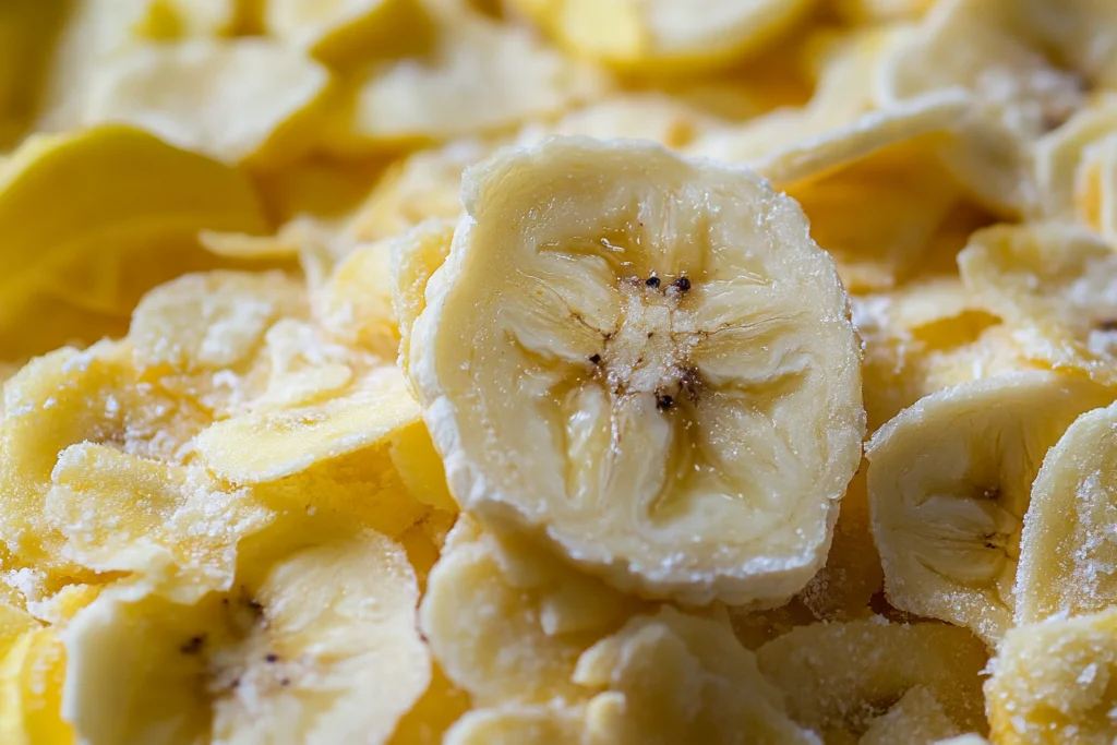 Banana flakes in a bowl showcasing their natural sweetness