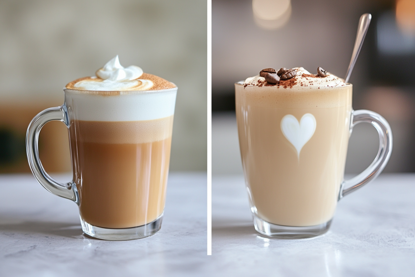 Flat white vs latte comparison chart